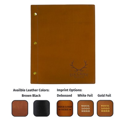 Full-Grain Leather and Wood Booklet Menu cover- Made in USA