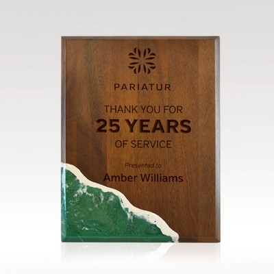 7" Acacia Plaques - Natural Edge - Green