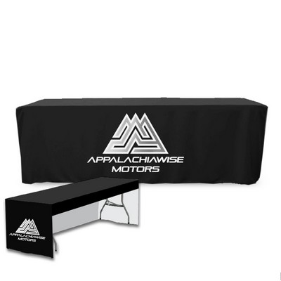 8' PolyKnit™ 3 Sided Fitted Table Cover w/Full Cloth Dye Sublimation