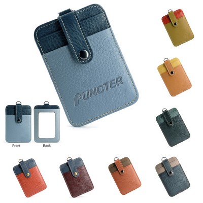 Mix Color Leather ID Badge Holder Employee Badge Holder