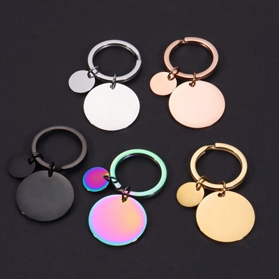 Versatile Round Stainless Steel Keychain