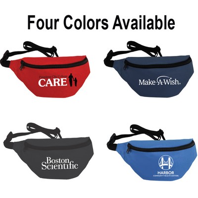 Hipster 600Denier One Zipper Pocket Fanny Pack With Adjustable Wait Belt Up To 51"