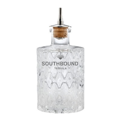 5oz. Glass Bitters Bottle Wide Retro Design