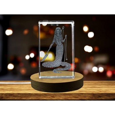 Echidna 3D Engraved Crystal Trophy Award w/LED Base - Mythological Keepsake