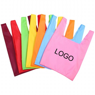 Eco Friendly Foldable Reusable Polyester Water Resistant Shopping Grocery Tote Bag