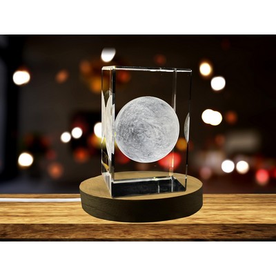 Mercury 3D Engraved Crystal Trophy Award w/LED Base Light