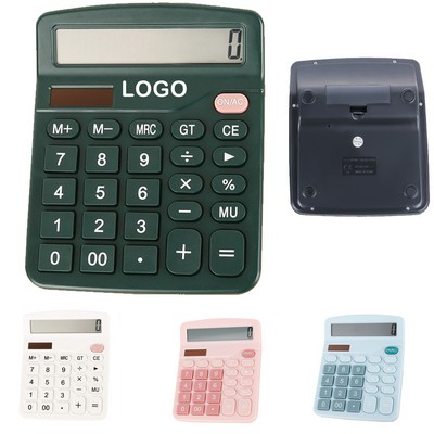 Solar Battery Dual Power Electronic Calculator
