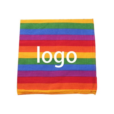 21 4/5"x21 4/5" LGBT Pride Rainbow Cotton Square Kerchief/Bandana Armband