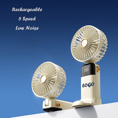 5 Speed Mini Handheld Fan Neck fan Desk fan Rechargeable