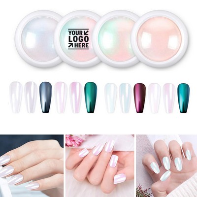 Iridescent Aurora Mermaid Pearl Glitter Dust Kit Gel Polish Chrome Nail Art Powder