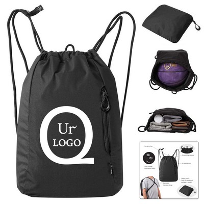 14.57X18.11" Terylene Drawstring Backpack