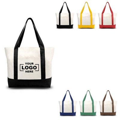 Canvas Tote Bag with Outer Pocket