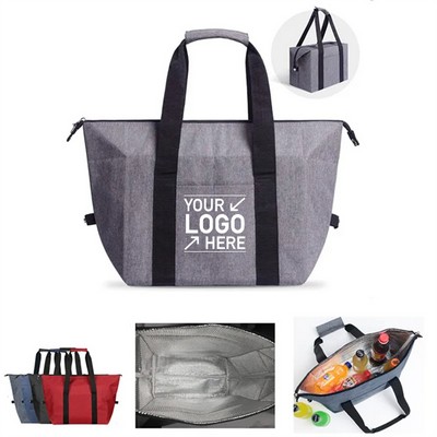 20L Collapsible Insulated Cooler Tote for Travel and Groceries