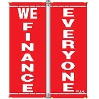 18 Oz. Nylon Pole Banner Set - We Finance Everyone (3'x8')