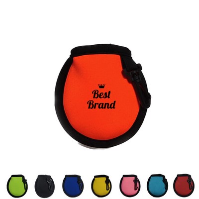 Neoprene Golf Ball Clean Pocket Bag With Hanging Clip