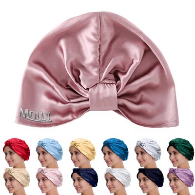 Mulberry silk turban sleep hat bonnet for woman