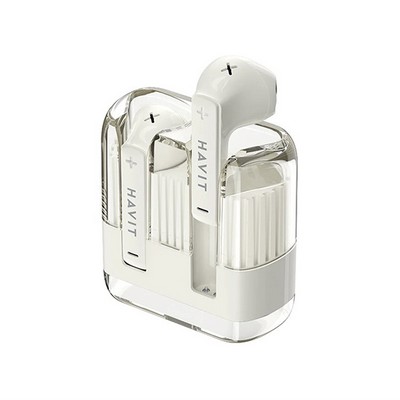 Havit True wireless Bluetooth V5.3 Stereo Crystal Clear Earbud - Beige