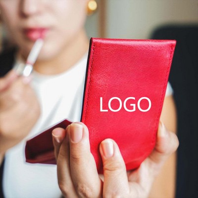 Vegan Leather Lipstick Case with Mirror