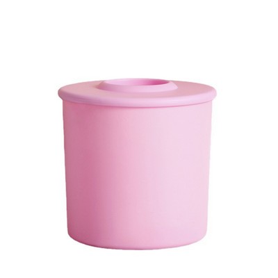 Plastic Matte Finish Round Cylinder Roll Paper Tissue Box