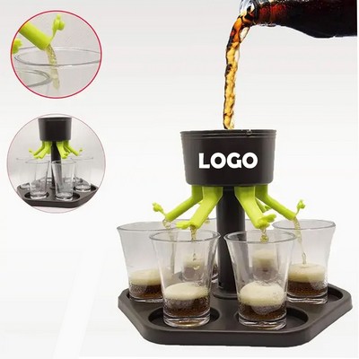 Six Cup & Liquor Dispenser Holder