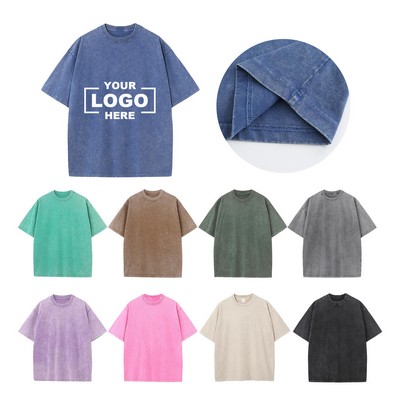 Unisex Washed T-Shirt Short Sleeve Tees