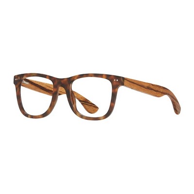 Alden Matte Walnut Tortoise Reading Glasses w/Blue Light Filtering