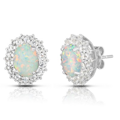 Jilco Inc Opal Earrings - 8x6mm