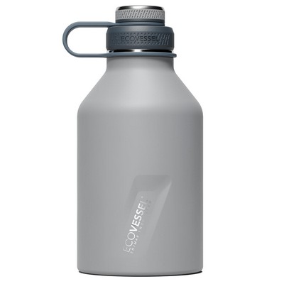 EcoVessel Boss 64 Oz. Trimax Triple Insulated Growler W/ 2-Piece Screw Cap And Infuser In Slate Gray