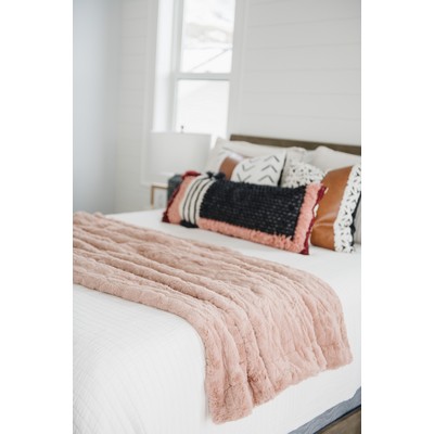 Patterned Faux Fur Zippered Rouge-Throw