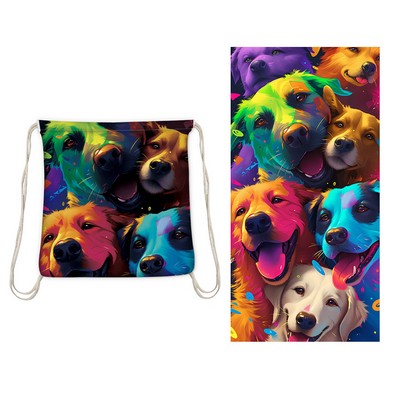 2" 1 Drawstring Beach Towel Backpack 55 x 28"