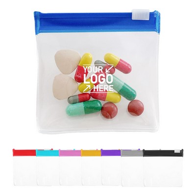Transparent Zippered Pill Pouch Medicine Organizer Small Items Storage Bag