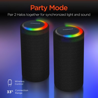 HYPERCEL Hypergear Set Of 2 - Halo Xl Waterproof 360 Led Wireless Speakers