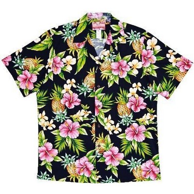 Hawaiian Shirt (DEEP INVENTORY)- 100% Cotton Poplin Tropical Print w/ Coconut Buttons (S-4XL)