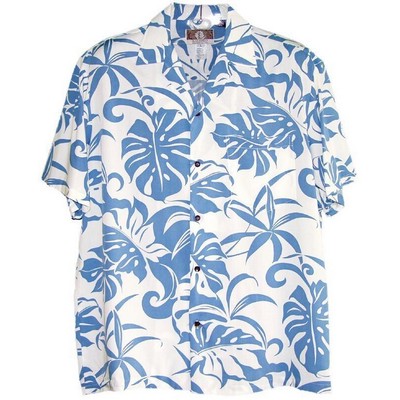 Hawaiian Shirt (DEEP INVENTORY) - 100% Silky Rayon Tropical Print w/ Genuine Coconut Buttons (S-3XL)