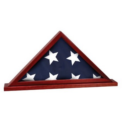 Rosewood Finish Flag Display Case