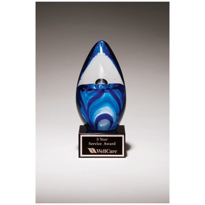 Egg Shaped on Glass Base Art Glass