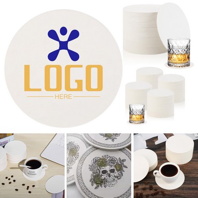 3.5" Custom Disposable Round White Cardboard