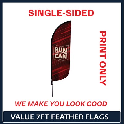 Value 7' Feather Flag - Single Sided Graphic Only