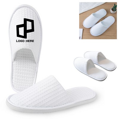 Waffle Pattern Hotel Custom Slippers