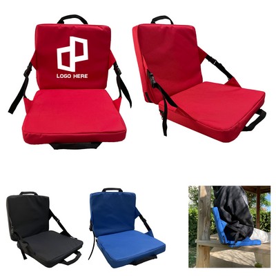 Foldable Stadium Beach Backrest Cushion W/ Zippered Pocket