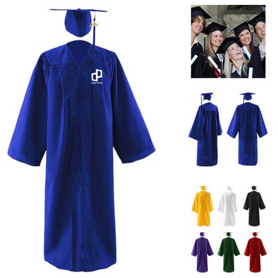 Matte Graduation Gown And Tassel Cap Set