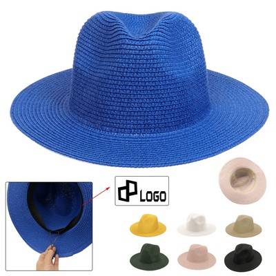 Adults' Fashionable Summer Sun Protective Straw Hat
