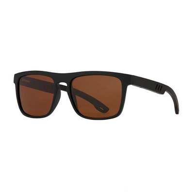 Brayden Matte Onyx Polarized Sunglasses w/Brown Lens