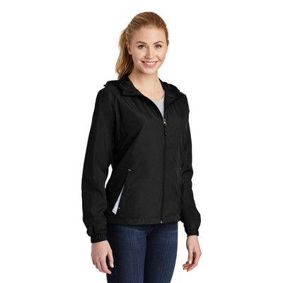 Sport-Tek® Women's Colorblock Hooded Raglan Jacket