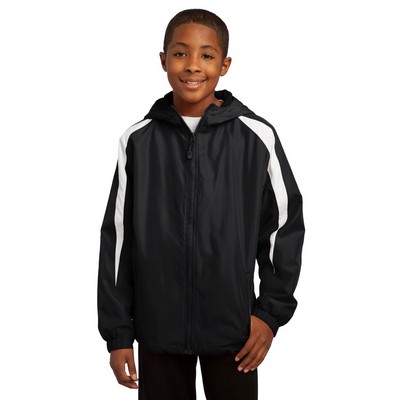 Sport-Tek Youth Fleece-Lined Colorblock Jacket.