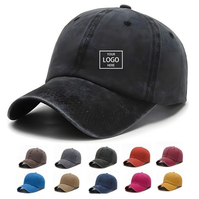 Washed Cotton Adjustable Baseball Cap