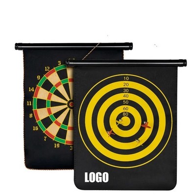 16" Reversible Magnetic Roll-Up Dartboard Set