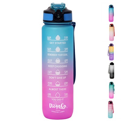 32oz Inspirational Time Marker Sport Water Bottle