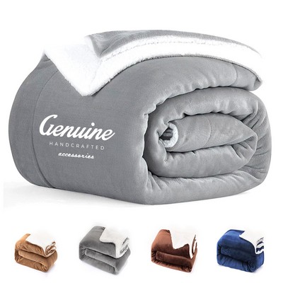 Cozy Sherpa Flannel Throw Blanket