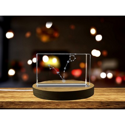 Pisces Astrology 3D Engraved Crystal Trophy Award - Exquisite Star Chart Gift